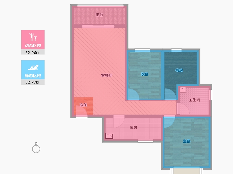 陕西省-西安市-恒大御景-74.13-户型库-动静分区