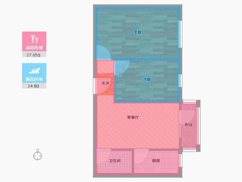 北京-北京市-清逸园-18号楼-45.78-户型库-动静分区