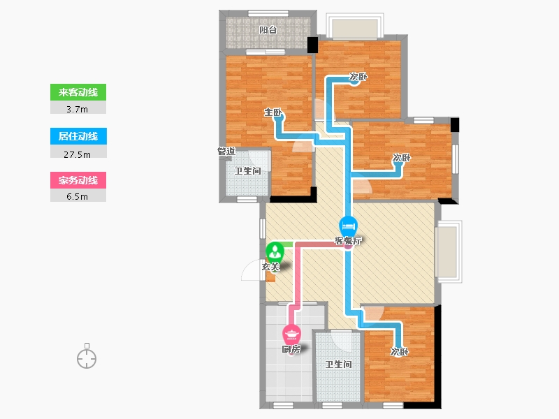 浙江省-杭州市-建德玉兰花园-101.68-户型库-动静线