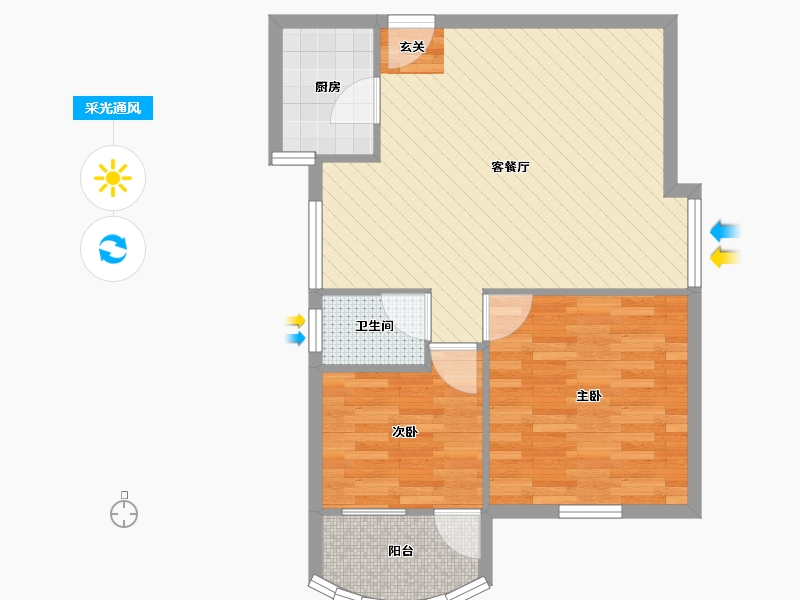 广东省-广州市-新燕花园-61.72-户型库-采光通风