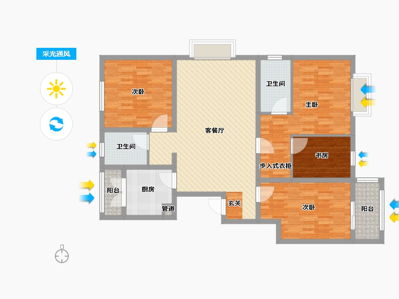 山西省-运城市-万春花苑-108.24-户型库-采光通风