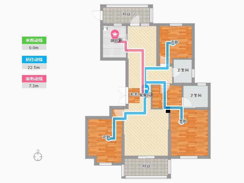 浙江省-嘉兴市-东方都市-105.58-户型库-动静线