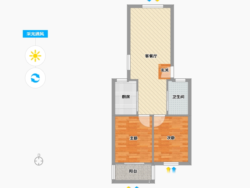 上海-上海市-金杨五街坊-52.55-户型库-采光通风