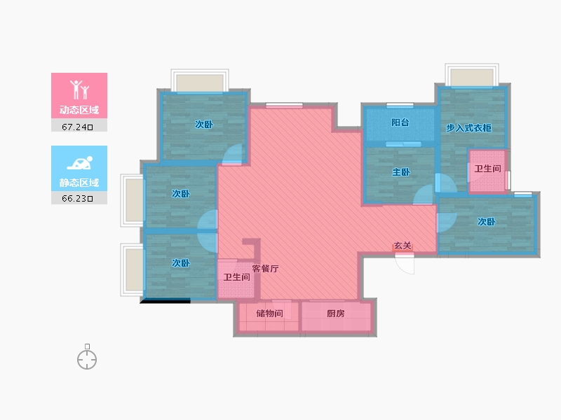 重庆-重庆市-飞洋世纪城-117.52-户型库-动静分区