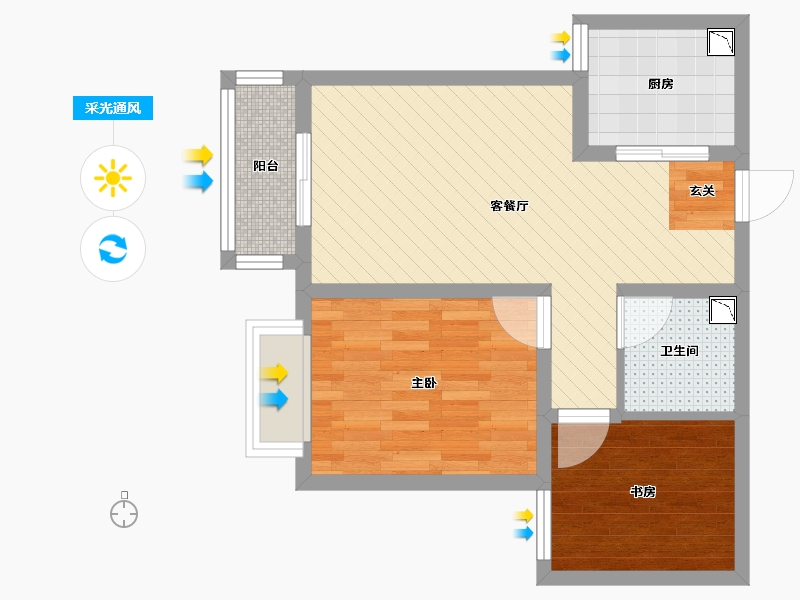 山西省-大同市-上河万家-52.23-户型库-采光通风