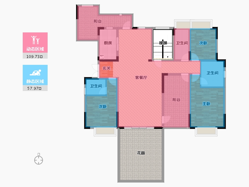 广东省-珠海市-恒隆御园-182.59-户型库-动静分区