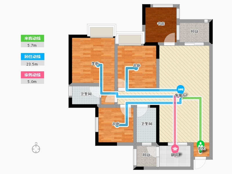 四川省-成都市-洲际亚洲湾-91.52-户型库-动静线