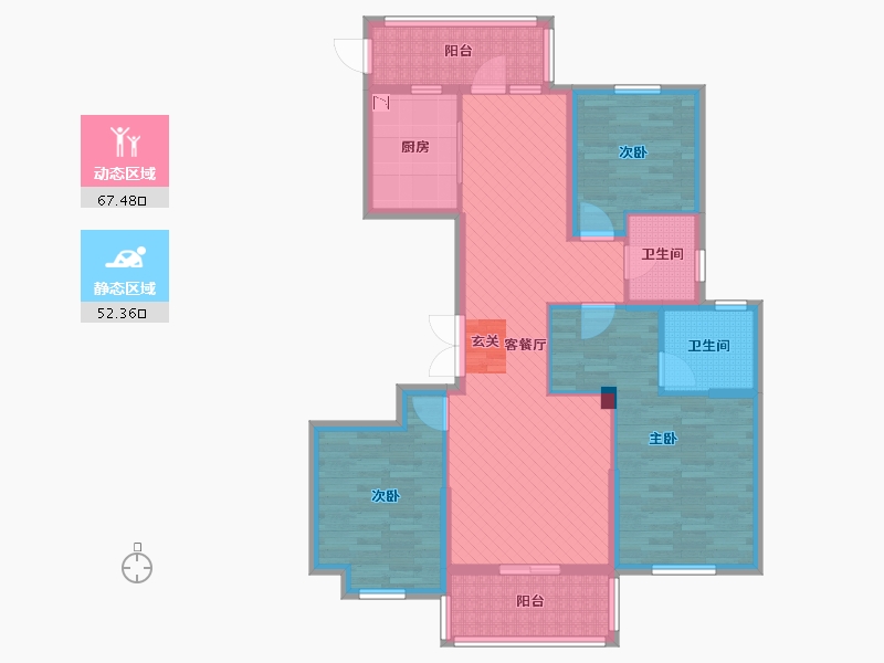 浙江省-嘉兴市-东方都市-105.58-户型库-动静分区