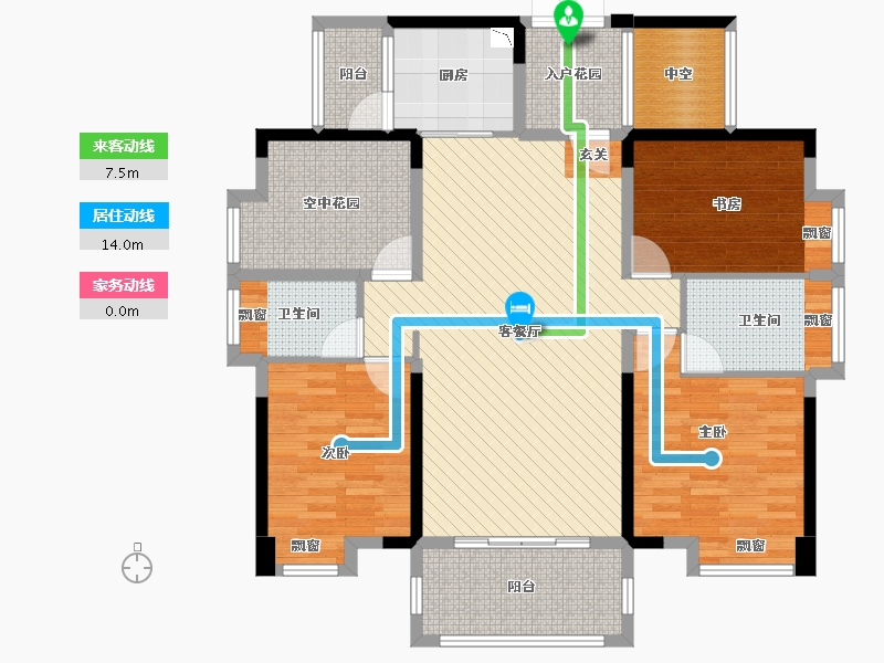 湖南省-郴州市-泊富君庭-122.36-户型库-动静线