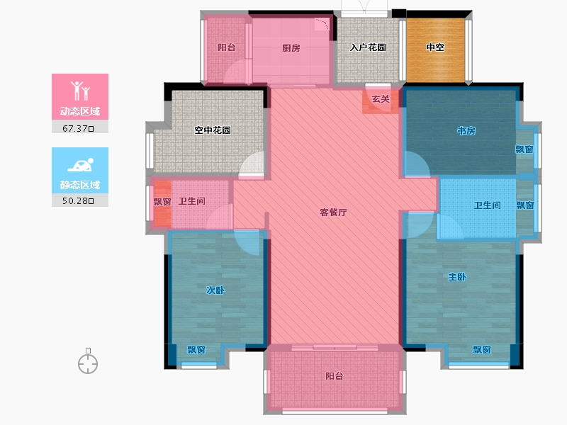 湖南省-郴州市-泊富君庭-122.36-户型库-动静分区