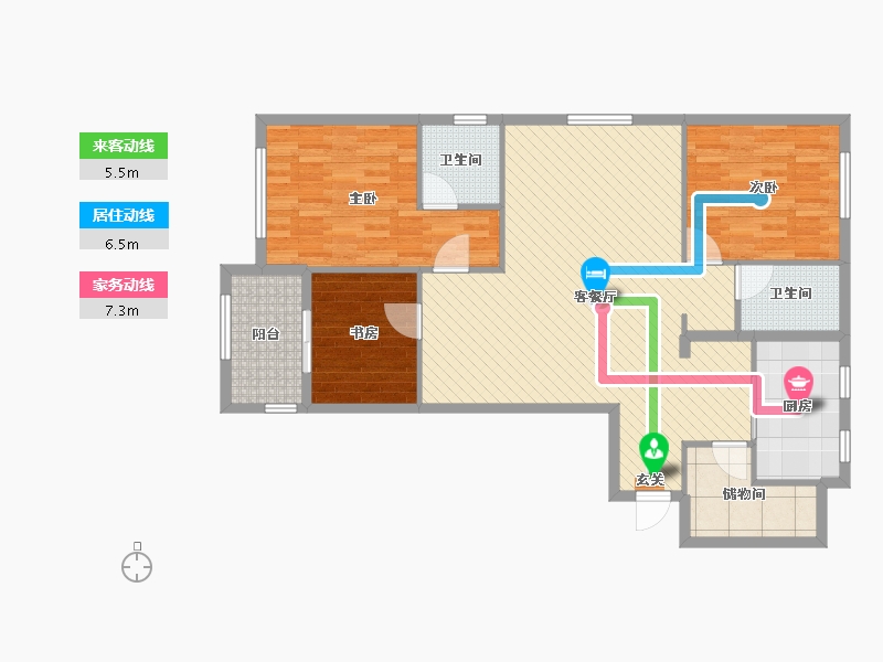 湖北省-武汉市-长丰城-108.00-户型库-动静线