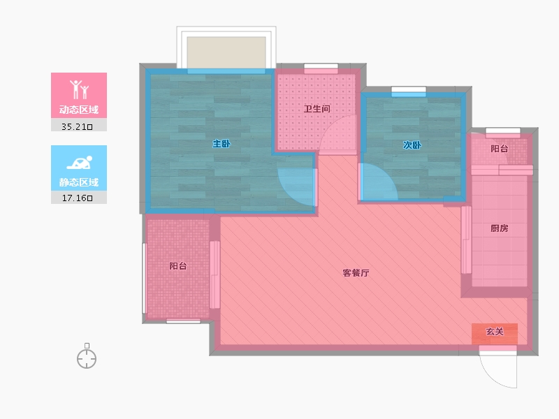 广东省-深圳市-融悦山居C区1栋A座-44.97-户型库-动静分区