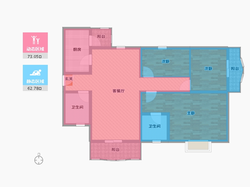 陕西省-西安市-杰信花园-120.00-户型库-动静分区