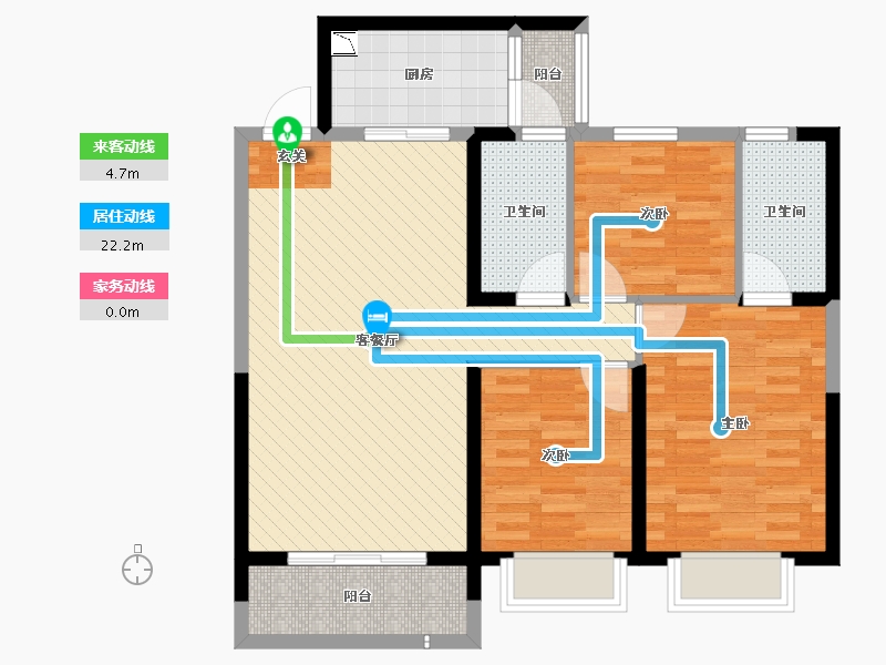 青海省-西宁市-西宁碧桂园(建设中)-85.73-户型库-动静线