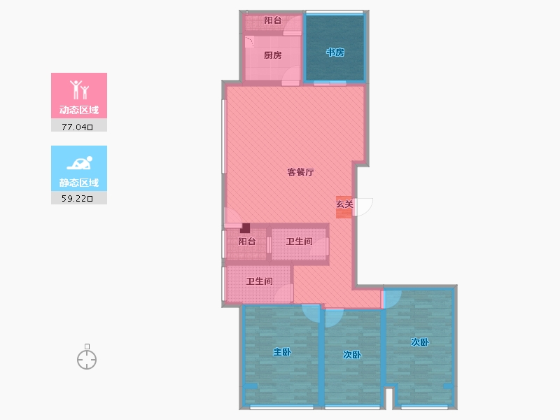 浙江省-湖州市-中央公馆-120.00-户型库-动静分区