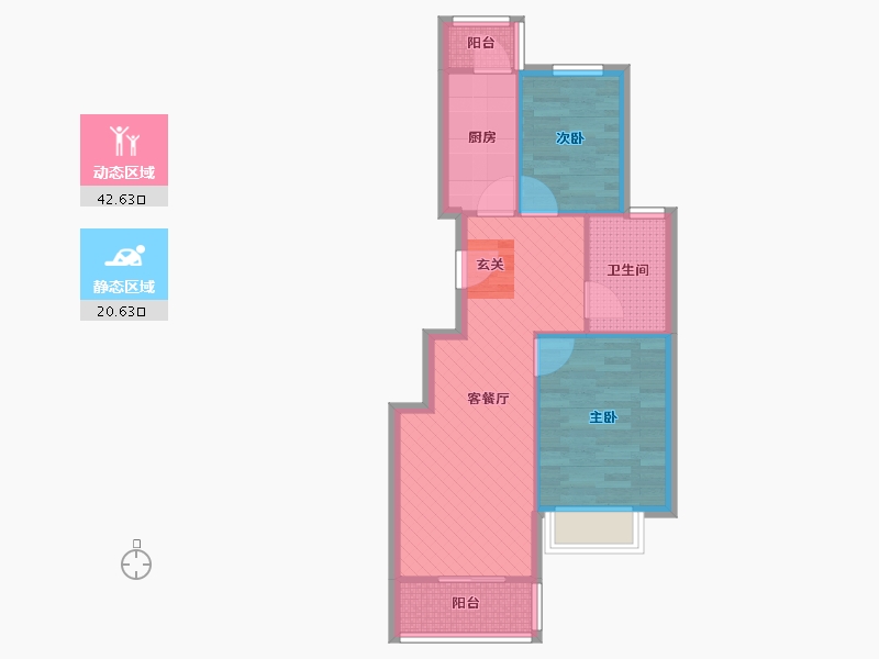 北京-北京市-花涧溪-27号楼-55.84-户型库-动静分区