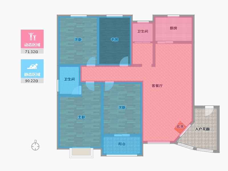 河南省-新乡市-桂竹花园(一期)-153.64-户型库-动静分区