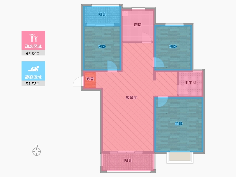 河南省-三门峡市-昊景新城-104.76-户型库-动静分区