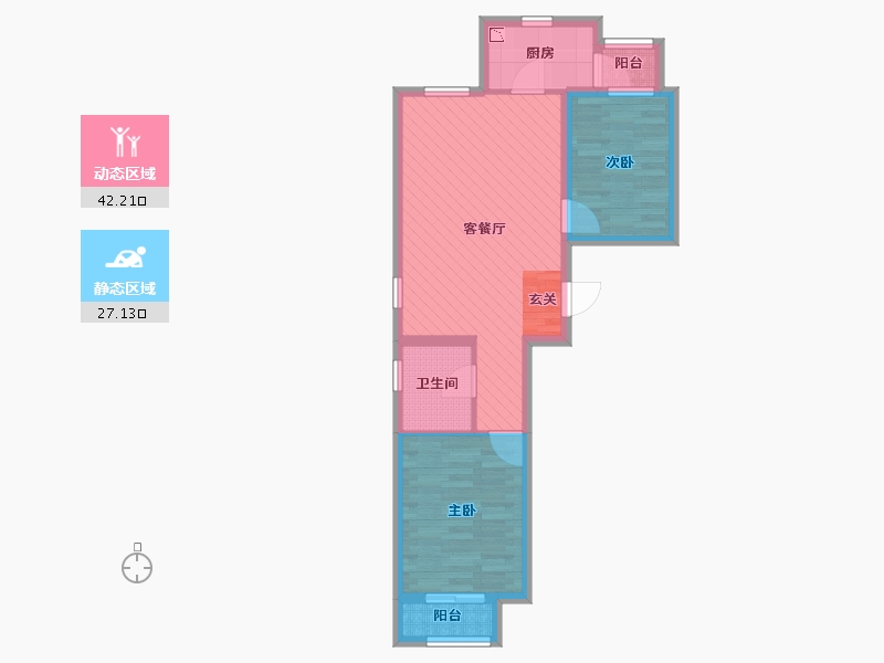 北京-北京市-龙冠冠华苑-60.42-户型库-动静分区