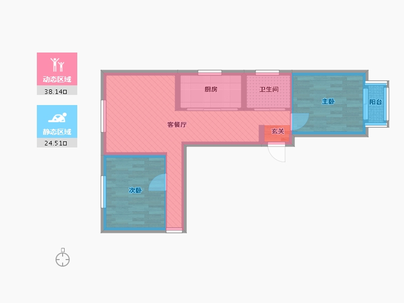 湖北省-武汉市-青馨居-53.94-户型库-动静分区