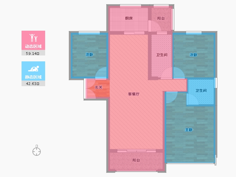 青海省-西宁市-紫御蘭庭-89.37-户型库-动静分区