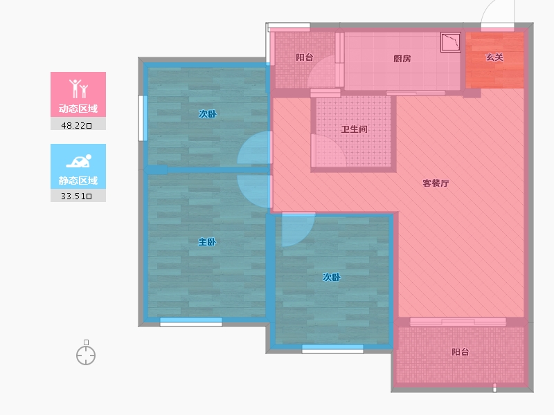 重庆-重庆市-万科金域学府-71.46-户型库-动静分区