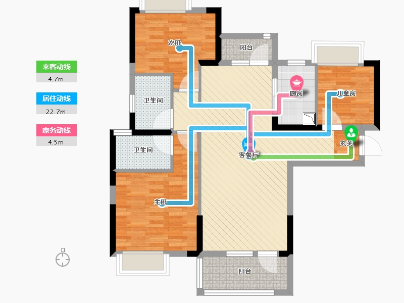 湖北省-武汉市-海伦国际-83.00-户型库-动静线