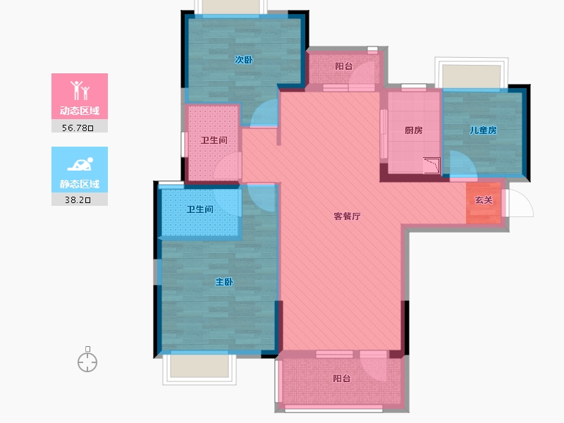 湖北省-武汉市-海伦国际-83.00-户型库-动静分区