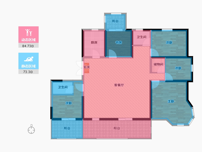 江苏省-盐城市-荣润-139.93-户型库-动静分区