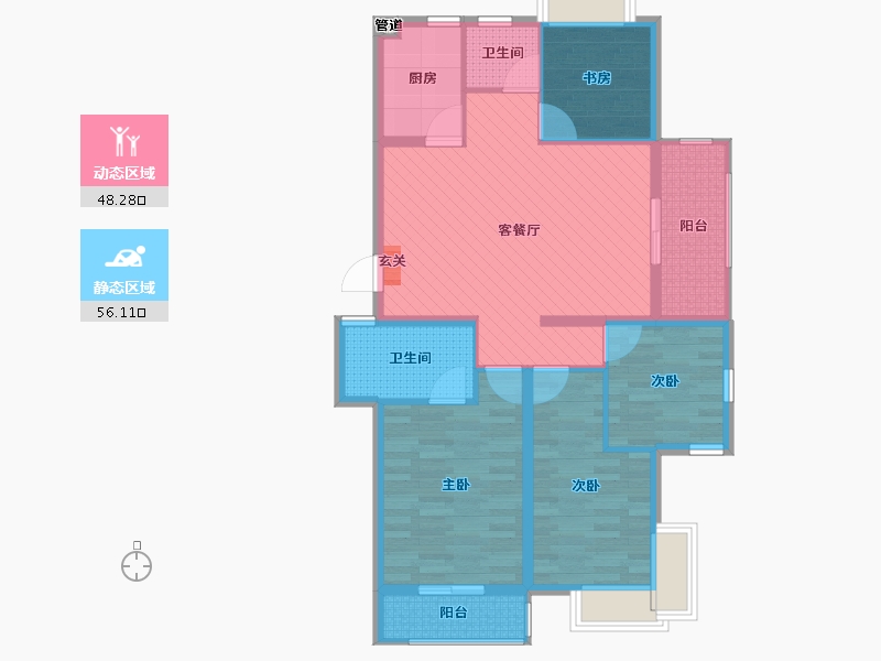 浙江省-温州市-现代锦华城-92.09-户型库-动静分区