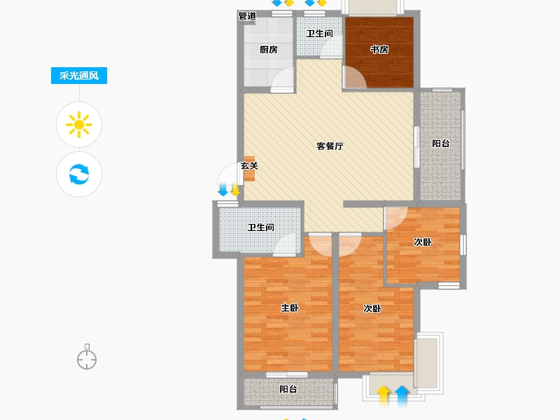 浙江省-温州市-现代锦华城-92.09-户型库-采光通风