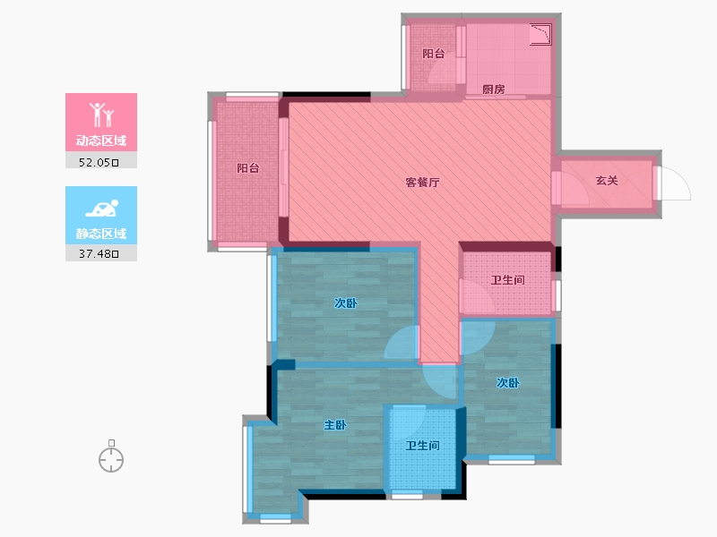 广西壮族自治区-柳州市-盛天悦景台-77.66-户型库-动静分区