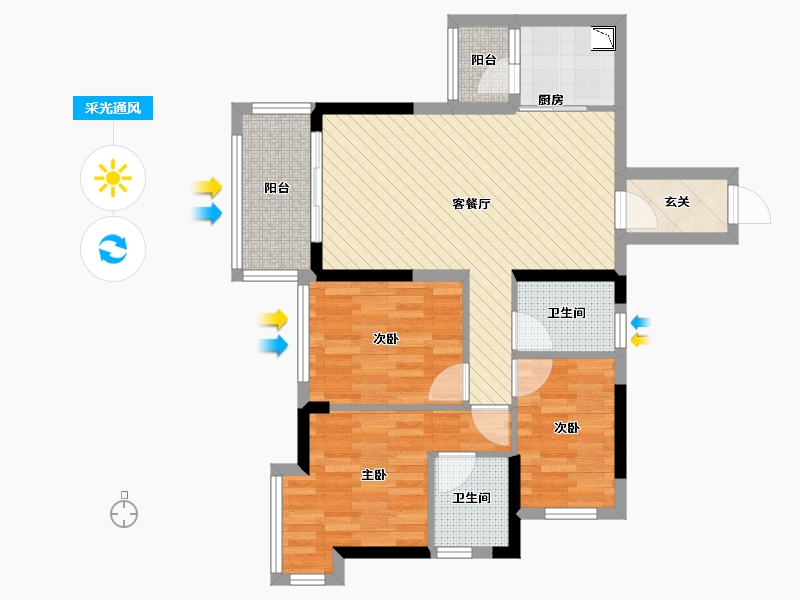 广西壮族自治区-柳州市-盛天悦景台-77.66-户型库-采光通风