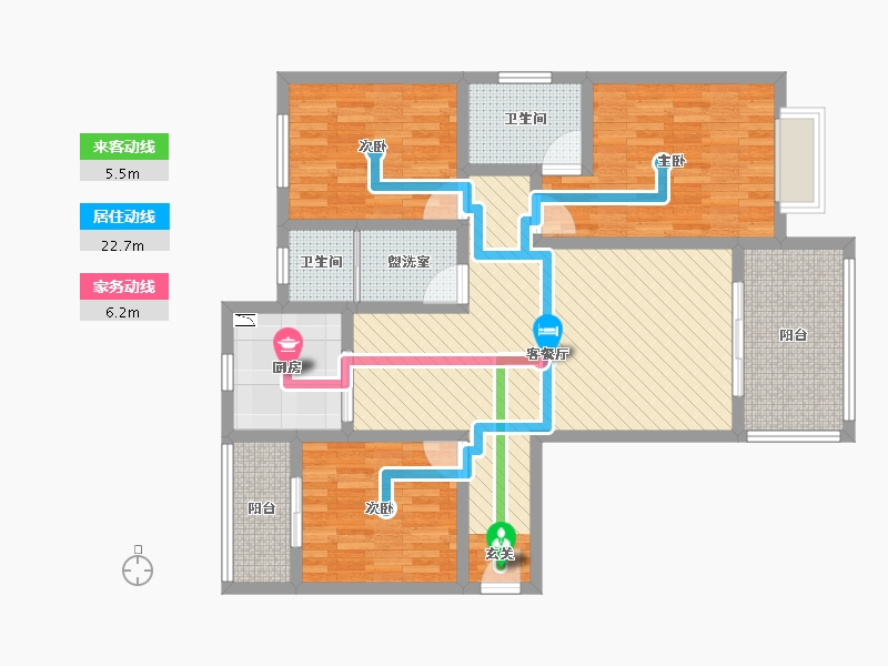 河南省-洛阳市-鹤鸣小区-100.09-户型库-动静线