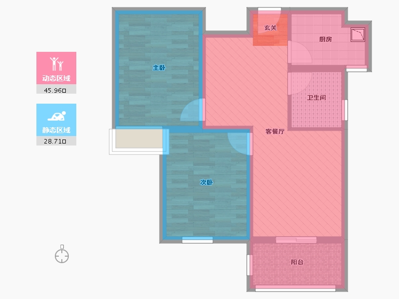 天津-天津市-王顶堤馨苑-65.11-户型库-动静分区