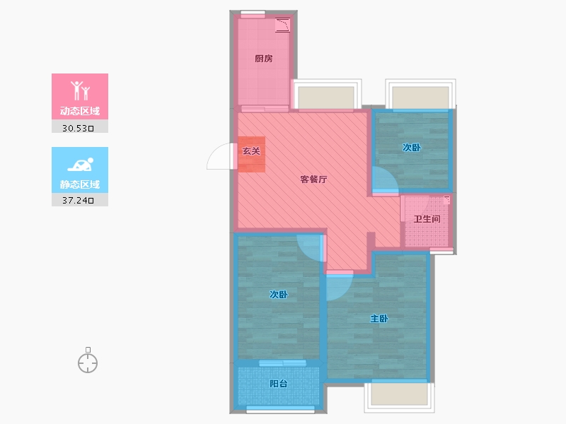 江苏省-苏州市-驿东苑-57.75-户型库-动静分区