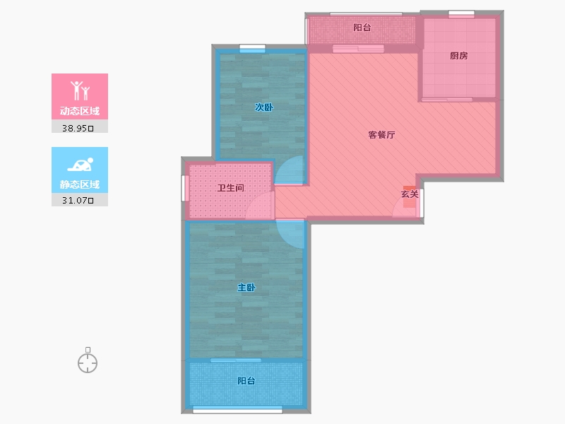 江苏省-无锡市-桃源人家-61.94-户型库-动静分区