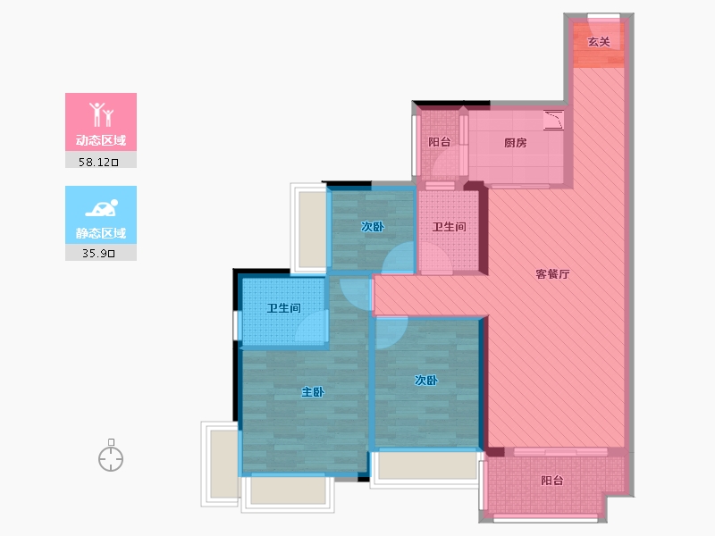 广西壮族自治区-柳州市-盛天悦景台-82.26-户型库-动静分区