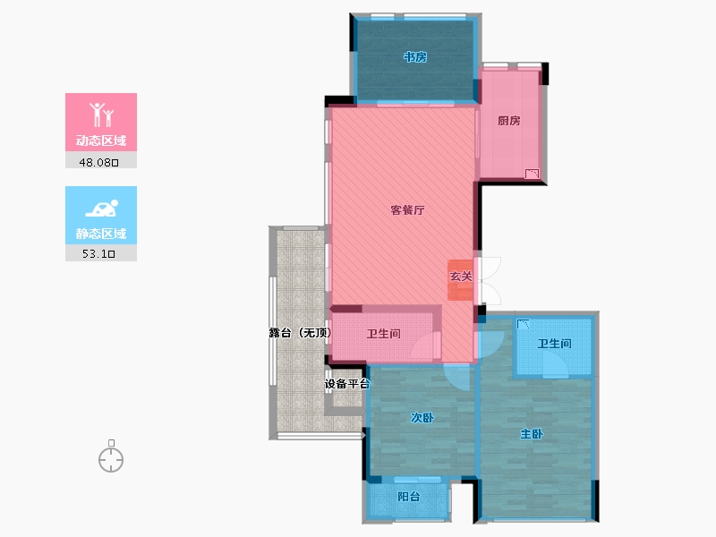 浙江省-金华市-绿城兰溪兰园-101.95-户型库-动静分区