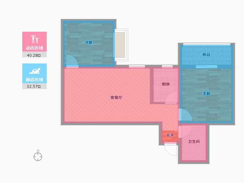 陕西省-西安市-华清铁路小区-63.14-户型库-动静分区