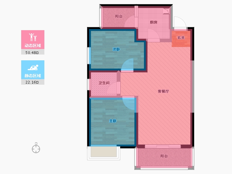 甘肃省-陇南市-伏羲公馆-62.32-户型库-动静分区