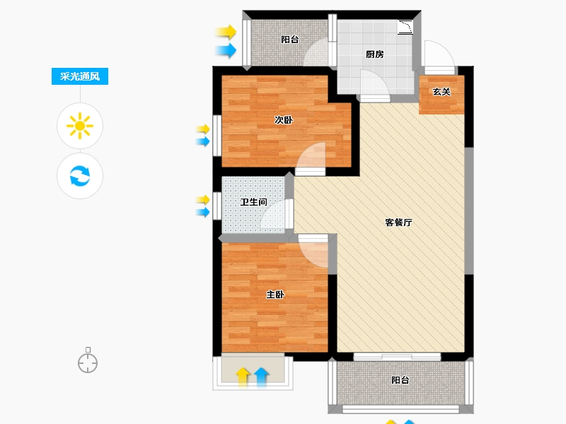 甘肃省-陇南市-伏羲公馆-62.32-户型库-采光通风