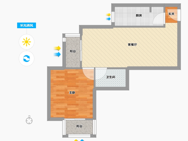 北京-北京市-兴隆家园-44.42-户型库-采光通风