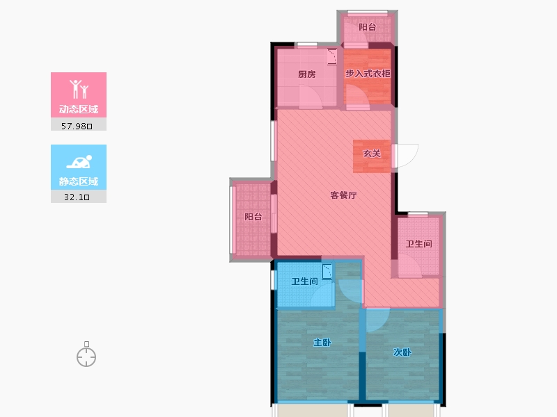 浙江省-嘉兴市-孔雀城塘院-78.40-户型库-动静分区