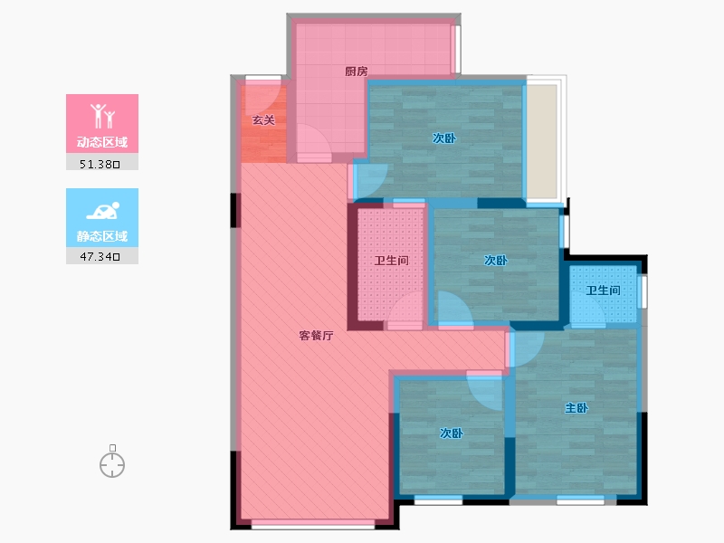 四川省-内江市-山水豪庭-85.17-户型库-动静分区