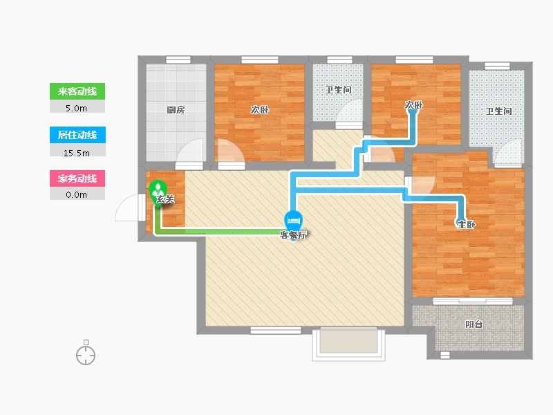 陕西省-西安市-白桦林家愿-86.00-户型库-动静线