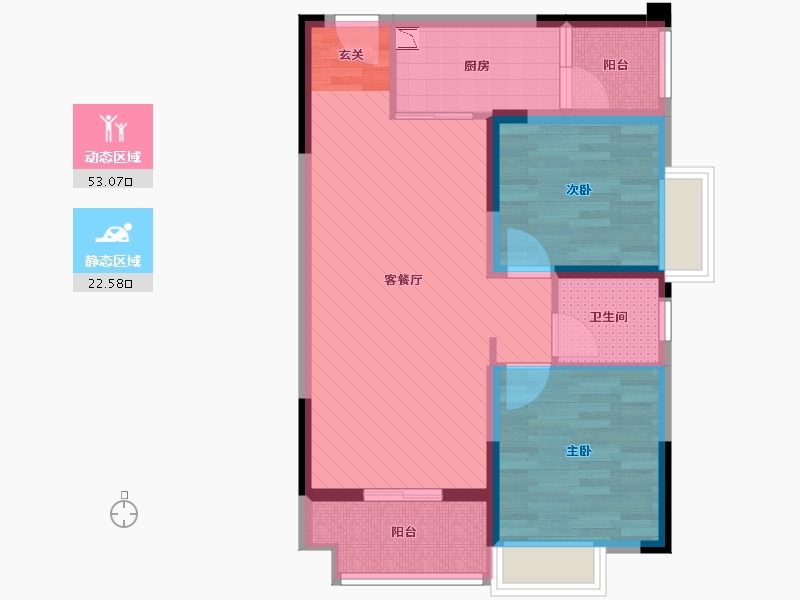 重庆-重庆市-恒通津都海岸-66.00-户型库-动静分区