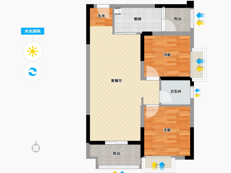 重庆-重庆市-恒通津都海岸-66.00-户型库-采光通风