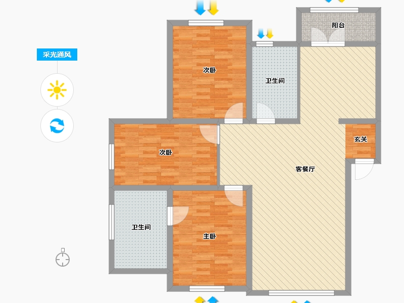 黑龙江省-佳木斯市-华府-112.01-户型库-采光通风