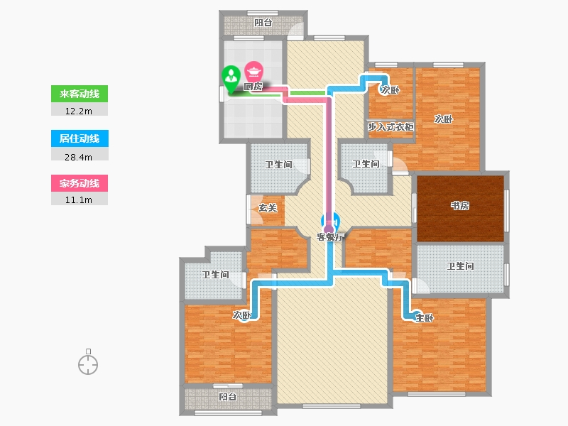 内蒙古自治区-呼和浩特市-巨华世纪城-241.44-户型库-动静线